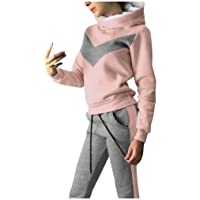 Mujer Conjuntos de Sudadera con Capucha Calido + Suave Cómodo Pantalones de Yoga Fitness Jogging Empalme Hoodie Trajes…